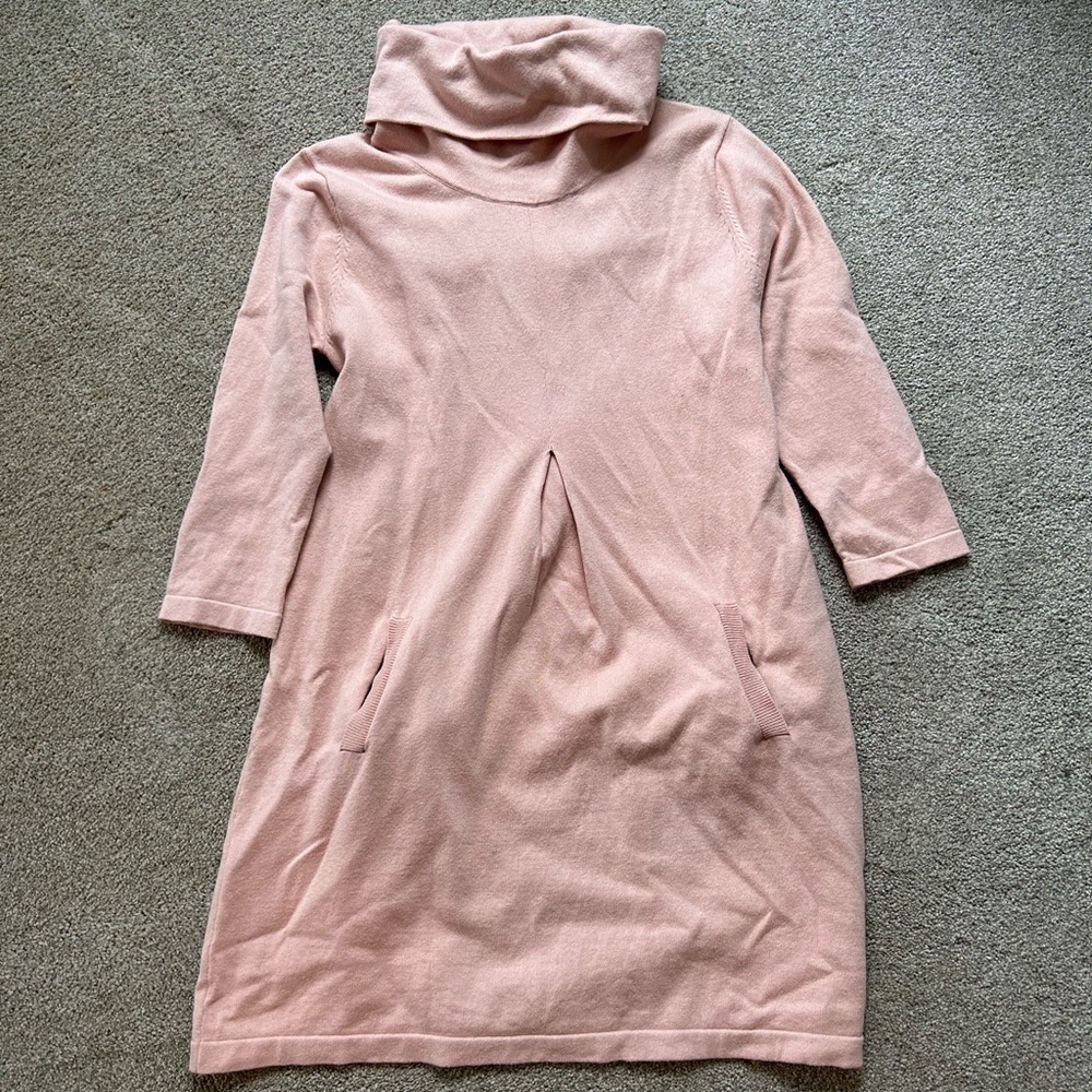 Tyler Boe Knit Cowl Neck 3/4 Sleeve Dress - Light Pink